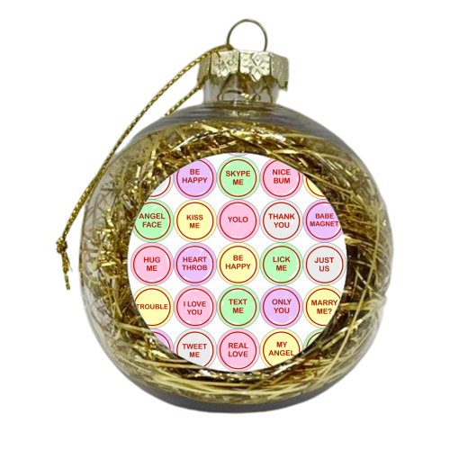 Sweet Love Messages - xmas bauble by Adam Regester