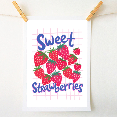 Sweet Strawberries - A1 - A4 art print by The Boy and the Bear