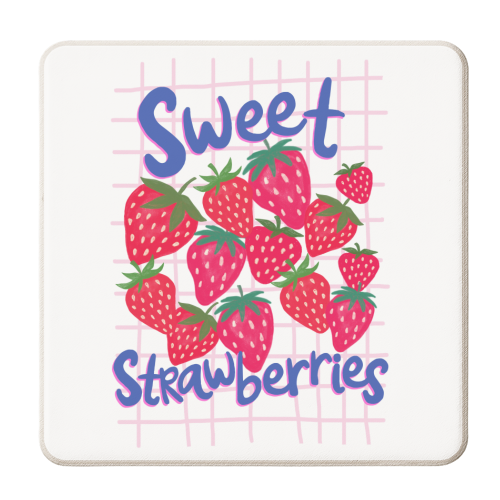 Sweet Strawberries - personalised beer coaster by The Boy and the Bear