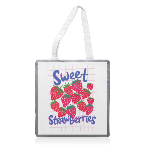 Sweet Strawberries - printed canvas tote bag by The Boy and the Bear