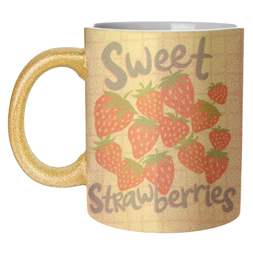 Sweet Strawberries - unique mug by The Boy and the Bear