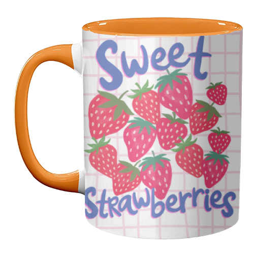 Sweet Strawberries - unique mug by The Boy and the Bear