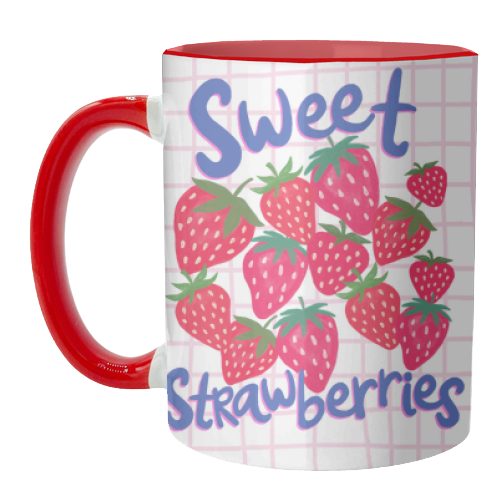 Sweet Strawberries - unique mug by The Boy and the Bear