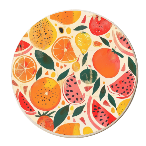 Sweet summer pattern - personalised beer coaster by DejaReve