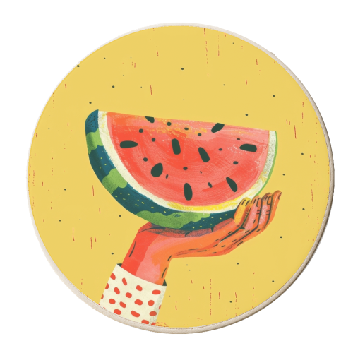 Sweet Watermelon - personalised beer coaster by DejaReve