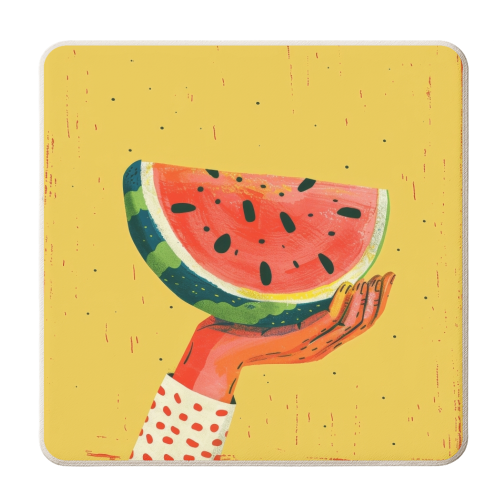 Sweet Watermelon - personalised beer coaster by DejaReve