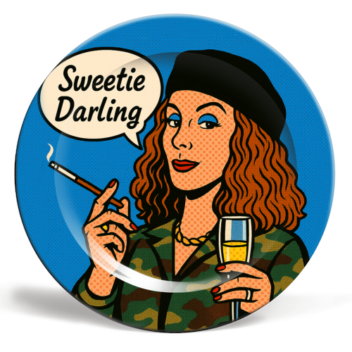 Sweetie Darling - ceramic dinner plate by Ms Doodle