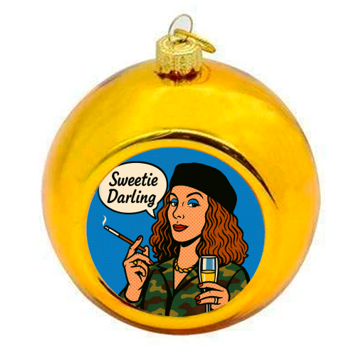 Sweetie Darling - colourful christmas bauble by Ms Doodle