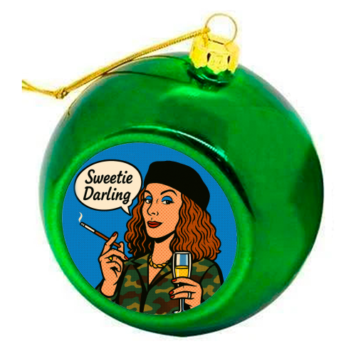 Sweetie Darling - colourful christmas bauble by Ms Doodle