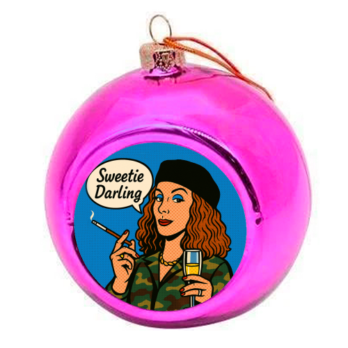 Sweetie Darling - colourful christmas bauble by Ms Doodle