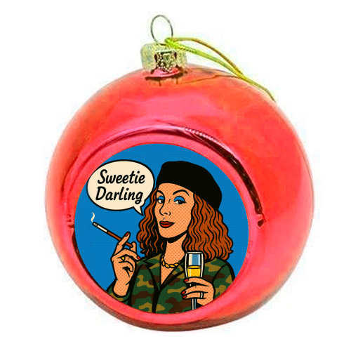 Sweetie Darling - colourful christmas bauble by Ms Doodle