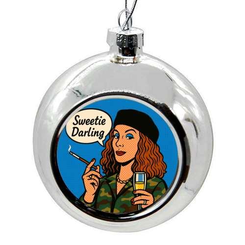 Sweetie Darling - colourful christmas bauble by Ms Doodle