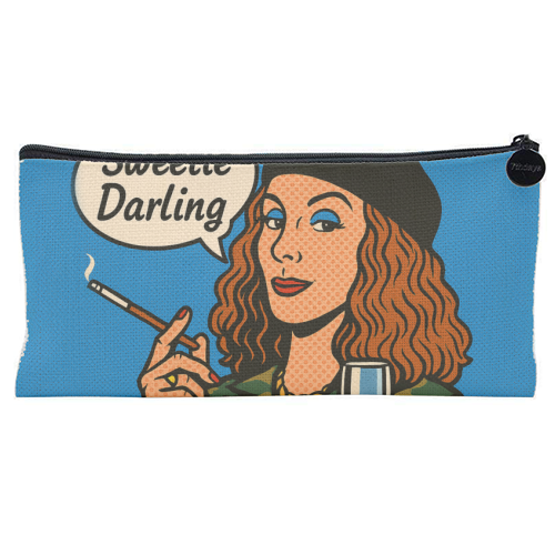 Sweetie Darling - flat pencil case by Ms Doodle