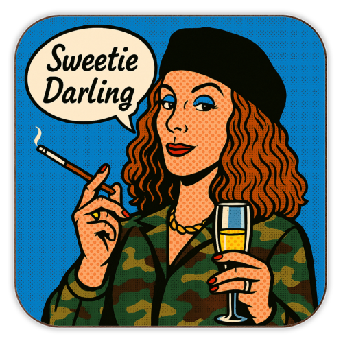 Sweetie Darling - personalised beer coaster by Ms Doodle