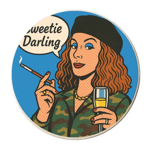 Sweetie Darling - personalised beer coaster by Ms Doodle