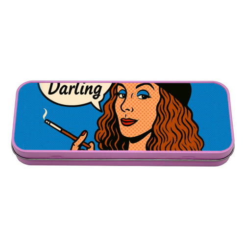 Sweetie Darling - tin pencil case by Ms Doodle