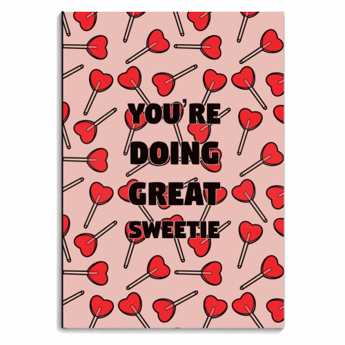 Sweetie print - personalised A4, A5, A6 notebook by The Girl Next Draw