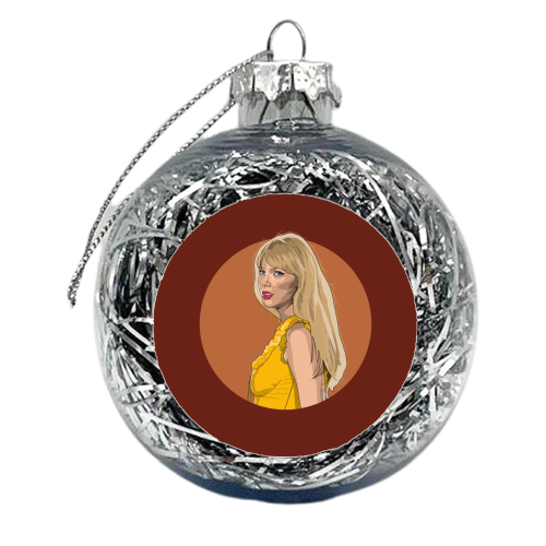 Swift Evermore Era illustration autumn - xmas bauble by The Girl Next Draw