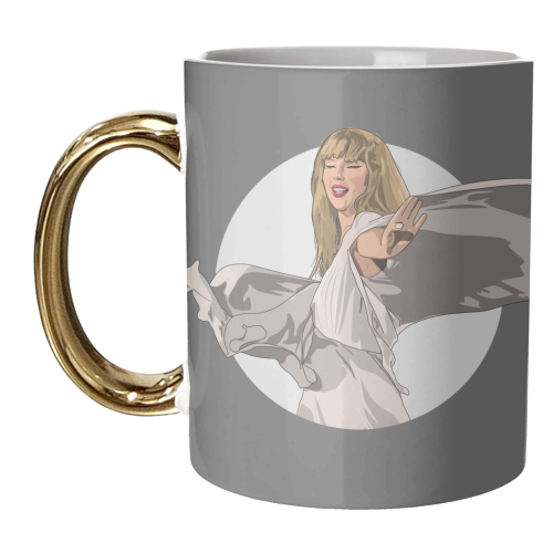 Swift folklore Era illustration grey - unique mug by The Girl Next Draw