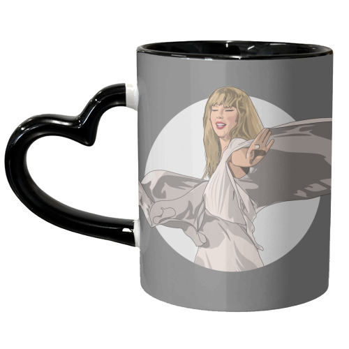 Swift folklore Era illustration grey - unique mug by The Girl Next Draw
