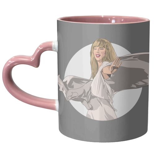 Swift folklore Era illustration grey - unique mug by The Girl Next Draw