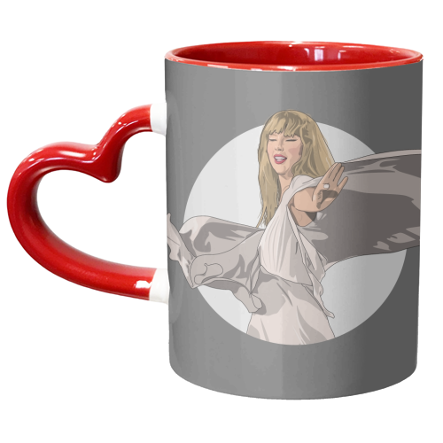 Swift folklore Era illustration grey - unique mug by The Girl Next Draw