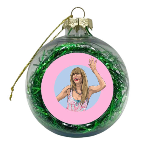 Swift Lover Era illustration - xmas bauble by The Girl Next Draw
