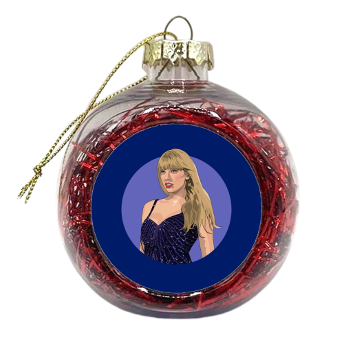 Swift midnights Era illustration navy - xmas bauble by The Girl Next Draw