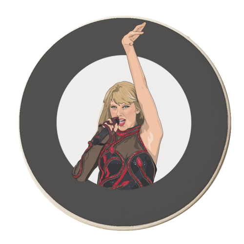Swift reputation Era illustration - personalised beer coaster by The Girl Next Draw