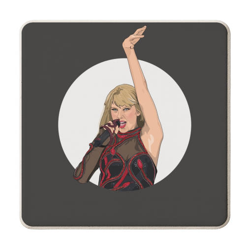 Swift reputation Era illustration - personalised beer coaster by The Girl Next Draw
