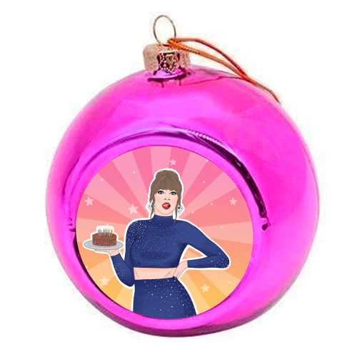 Swiftie - colourful christmas bauble by Loren Grosvenor