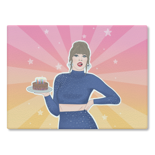 Swiftie - glass chopping board by Loren Grosvenor