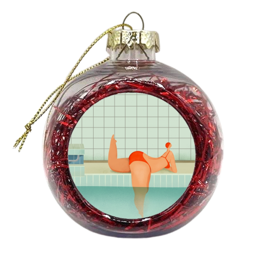 swimmer - xmas bauble by Fatpings_studio