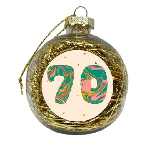Swirly 70 Marbled Design - xmas bauble by Lisa Wardle