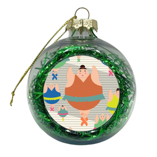 Synchronised Neon Ballerinas - xmas bauble by MariaKritzas