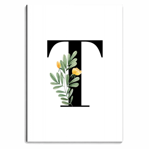 T Floral Letter Initial - personalised A4, A5, A6 notebook by Toni Scott