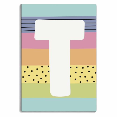 T - gift personalised initial letter - personalised A4, A5, A6 notebook by Giddy Kipper
