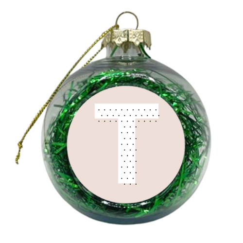 T Polka Dot Initial - xmas bauble by Toni Scott