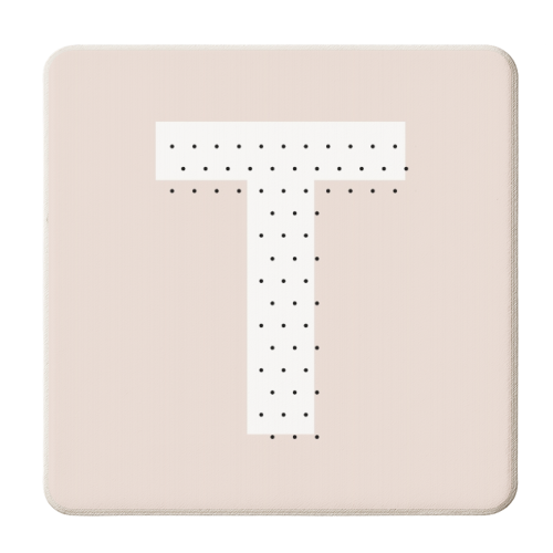 T Polka Dot Initial - personalised beer coaster by Toni Scott