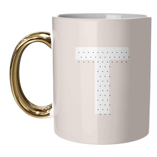 T Polka Dot Initial - unique mug by Toni Scott