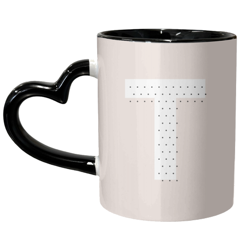 T Polka Dot Initial - unique mug by Toni Scott