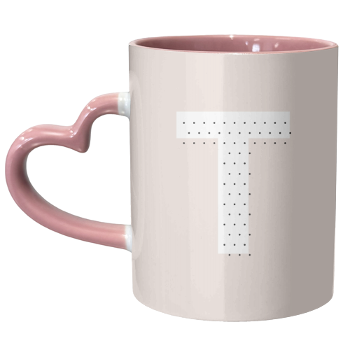 T Polka Dot Initial - unique mug by Toni Scott