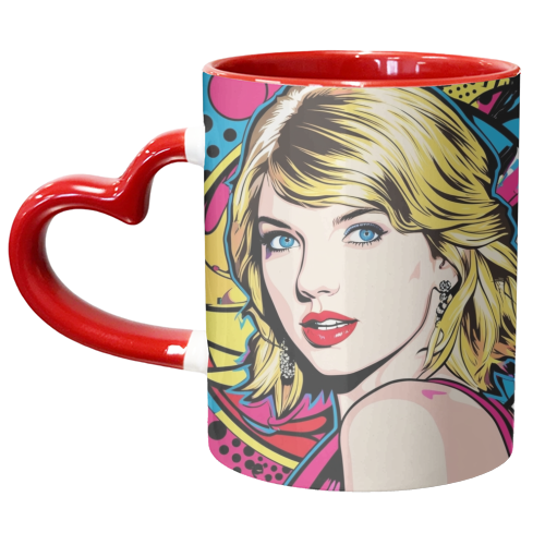 T Pop Art - unique mug by Faith Mercer