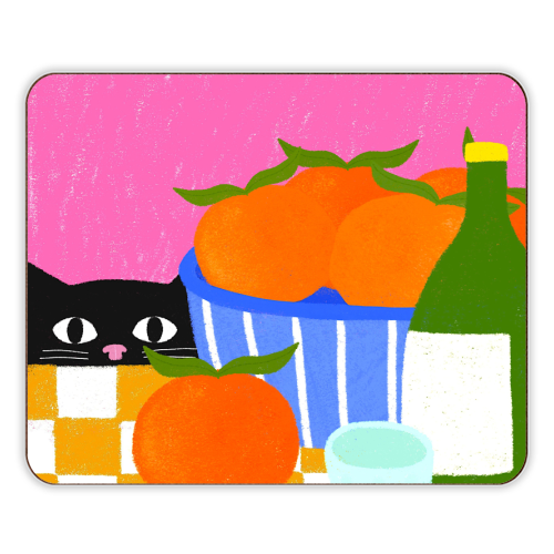 Table and Oranges Cat - designer placemat by The Paper Tail