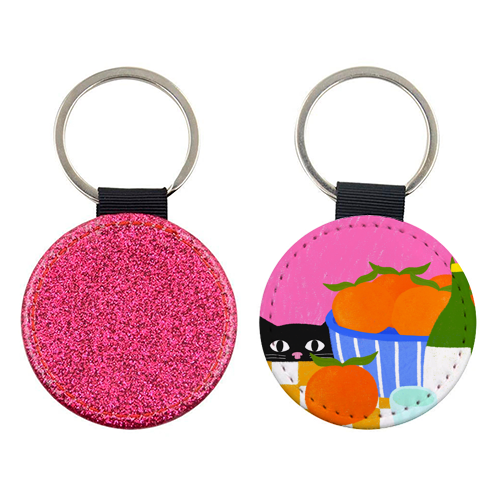 Table and Oranges Cat - keyring by The Paper Tail