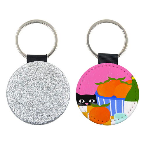 Table and Oranges Cat - keyring by The Paper Tail