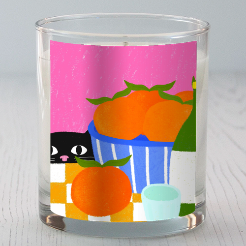 Table and Oranges Cat - scented candle by The Paper Tail