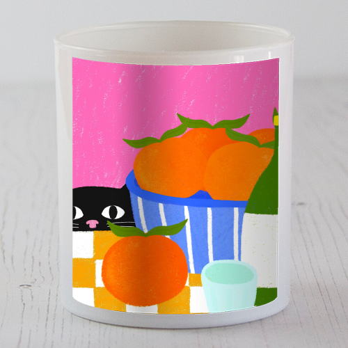 Table and Oranges Cat - scented candle by The Paper Tail
