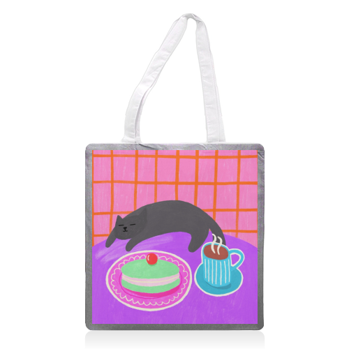 Table Naps - printed canvas tote bag by The Paper Tail