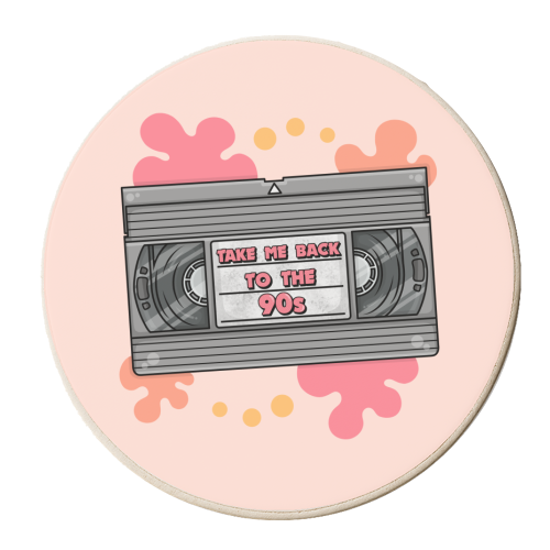 Take Me Back to the 90s! - VHS Tape - personalised beer coaster by Amy Farmer
